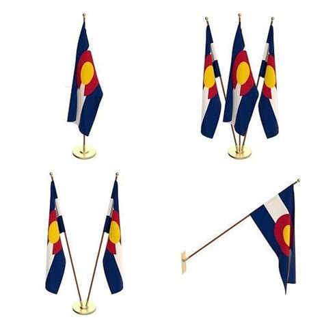 Colorado Flag Pack 3d Model Cgtrader