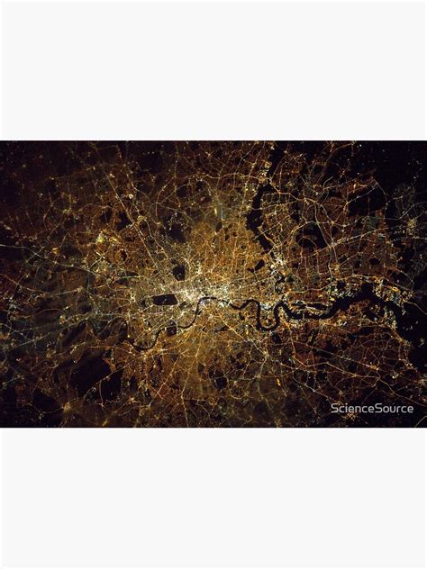 "London, England at Night, Satellite Image, Britain" Poster for Sale by ...