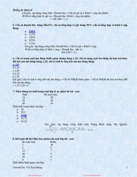 PDF Nguyên Lý Thống Kê Kinh Tế Đại Học Ngoại Thương Trac Nghiem