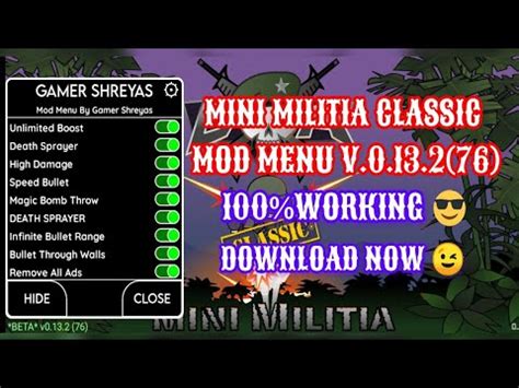 Mini Militia Classic Mod Menu Beta V How To Install Run