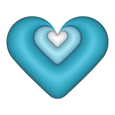 Blue Heart 3d Rendering Romantic Symbol Valentine Concept 35264806 Png