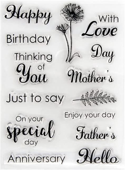 Arbuya Sentiment Words Clear Stamps Happy Birthday Mother S Father S Day Anniversary