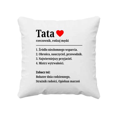 Tata Definicja S Ownikowa Poduszka Na Prezent Dla Taty Na Dzie