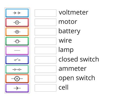 Lsc Science Physics Circuit Symbols Matching Activity Une Las Parejas