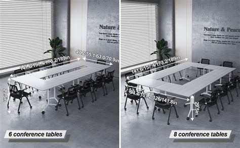 Amazon.com: Folding Conference Table 2-10 People,Mobile Conference Room ...