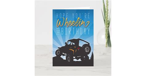 Off Road Vehicle Wheeling Birthday Card Zazzle