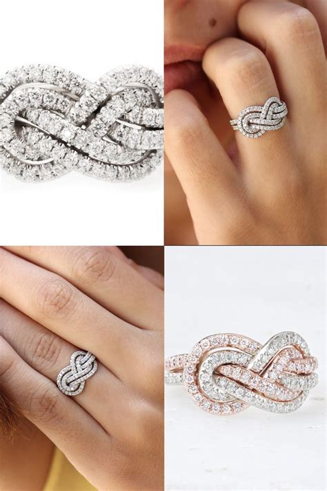 Double Infinity Knot Anniversary Diamond Ring ♥ Diamond Knot Ring