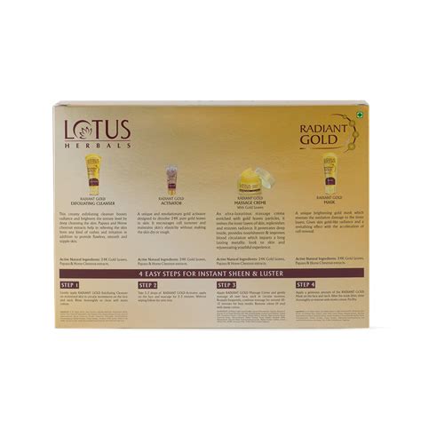 Buy Lotus Radiant Gold Cellular Glow Salon Grade Facial Kit Lotus Herbals