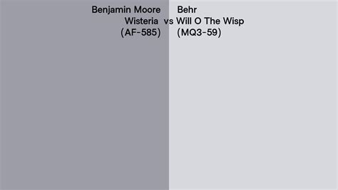 Benjamin Moore Wisteria Af 585 Vs Behr Will O The Wisp Mq3 59 Side