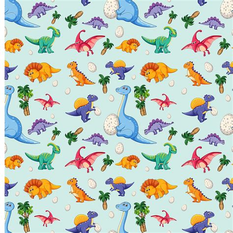 Dinosaur Colorful Pattern Kids Background Poster Painting by Ian Zoe ...