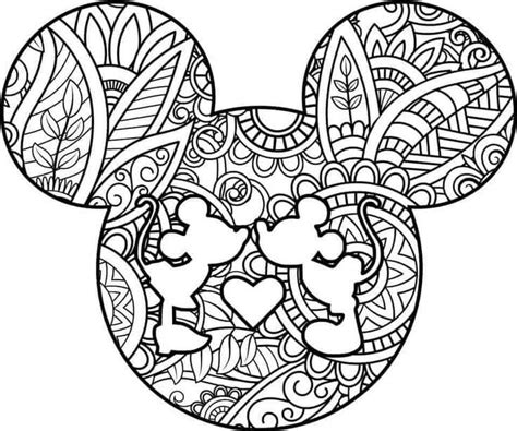 Mickey And Minnie Coloring Page Mandalas Disney Mandalas Para Colorear