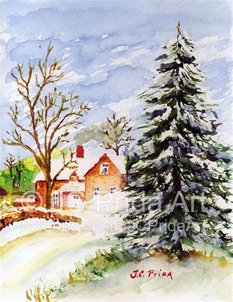 Watercolor Christmas Scenes at PaintingValley.com | Explore collection ...