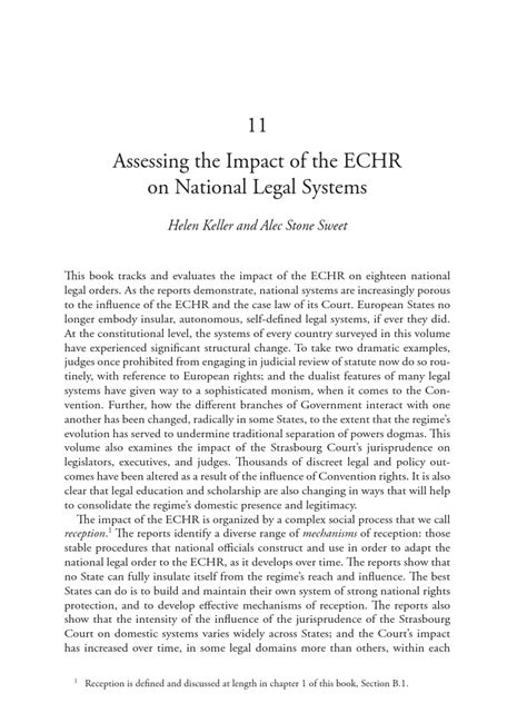 Assessing The Impact of The ECHR On National Legal Systems | PDF | European Convention On Human ...