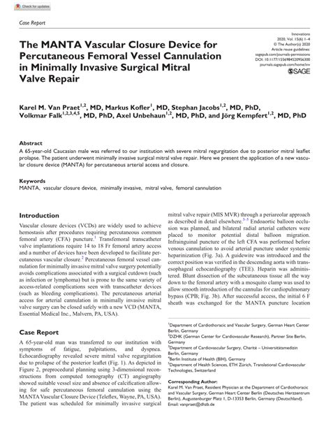 Pdf Corresponding Author The Manta Vascular Closure Device For