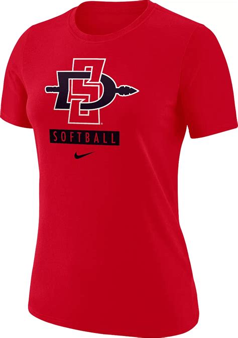 Nike Womens San Diego State Aztecs Scarlet Cotton Softball T Shirt Hamilton Place