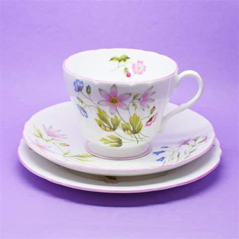 Vintage Shelley England Fine Bone China Anemone Floral Tea Cup