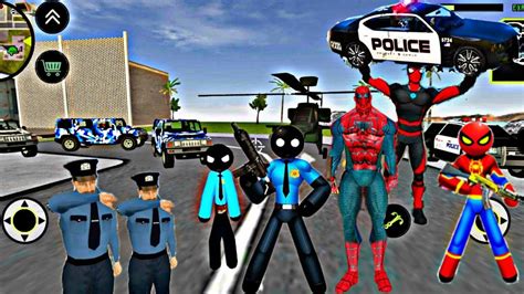 Us Police Stickman Rope Hero Vs S Per Kahraman P R Mcek Adam