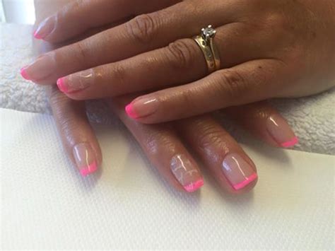 CND Shellac French manicure with a twist using lecenté neon powders