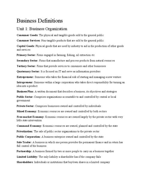 Business Definitions | PDF | Pricing | Marketing