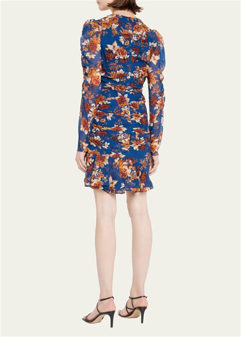 Veronica Beard Hedera Floral Ruched Mini Dress Bergdorf Goodman