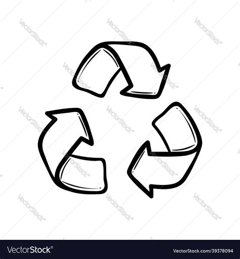 Doodle Recycle Arrow Symbol Using Recycled Vector Image