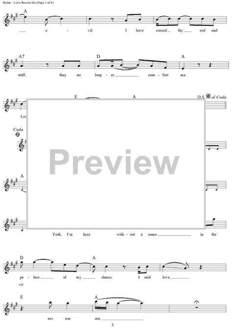 Love Rescue Me Sheet Music By Bob Dylan U2 For Lead Sheet Sheet