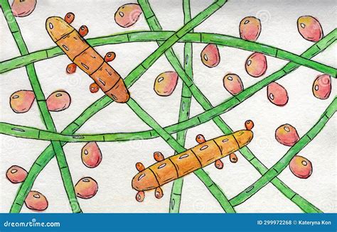 Fungus Trichophyton Rubrum Hand Drawn Illustration Cartoondealer