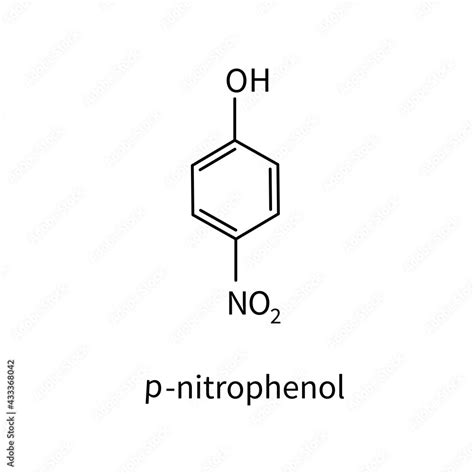 Formula of chemical structure of p-nitrophenol .Vector EPS 10. Stock ...