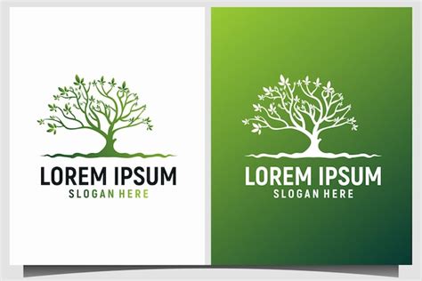 Lebendiges Baum Logo Design Wurzel Baum Des Lebens Logo Design Vektor