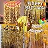 Dazzle Bright 2 Pack Gold Backdrop Curtain 3FT X 8FT Metallic Tinsel