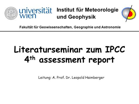 Fakultät für Geowissenschaften Geographie und Astronomie Institut für