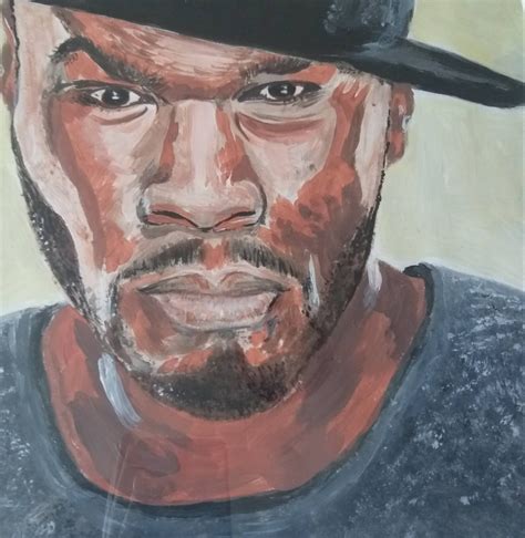 50 Cent Portrait Original Acrylic Framed Painting Etsy