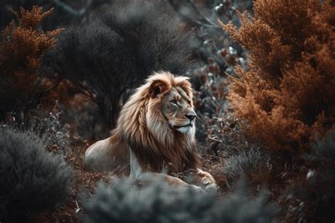 Premium Ai Image A Lion In The Forest