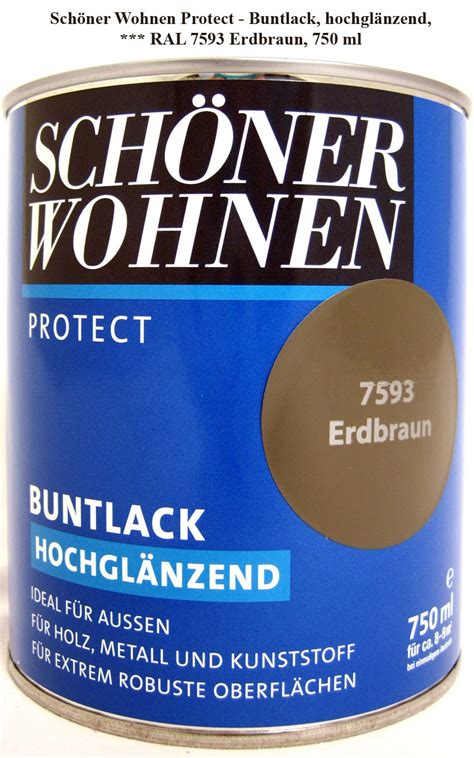 Protect Buntlack 750 ml RAL 7593 Erdbraun hochglänzend Alkydharzlack