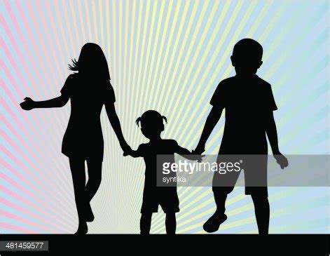 Siblings - Silhouettes Stock Clipart | Royalty-Free | FreeImages