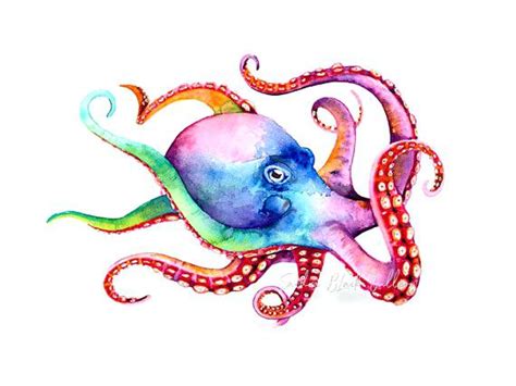 Watercolor Octopus Painting at PaintingValley.com | Explore collection ...