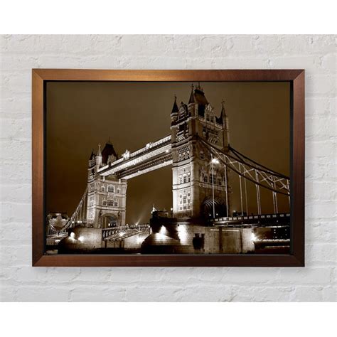 Ebern Designs London Bridge Chocolate Skys Einzelne Bilderrahmen