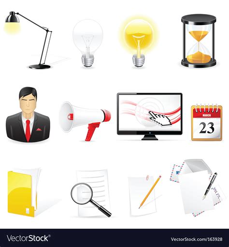 Office icons Royalty Free Vector Image - VectorStock