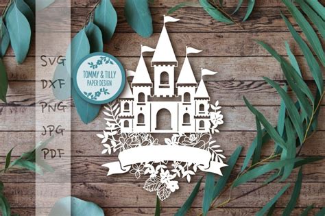 Floral Princess Castle Cutting File SVG DXF PNG PDF By Tommy And