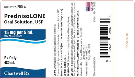 Prednisolone Oral Solution Usp 15 Mg Per 5 Ml Rx Only