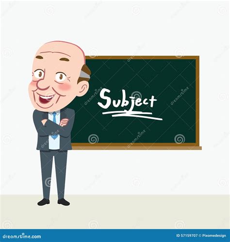 Drawing Flat Character Design Elderly Professor Concept Illustration