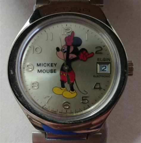 Rare Vintage Elgin Date Electronic Mickey Mouse Character Watch Lot