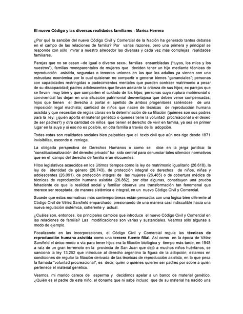 Herrera- El nuevo Codigo y las diversas realidadesfamiliares - El nuevo