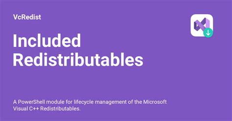 Included Redistributables - VcRedist