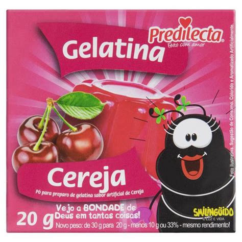 Gelatina em Pó Cereja Smilingüido Predilecta Caixa 20g Super Nossa Casa