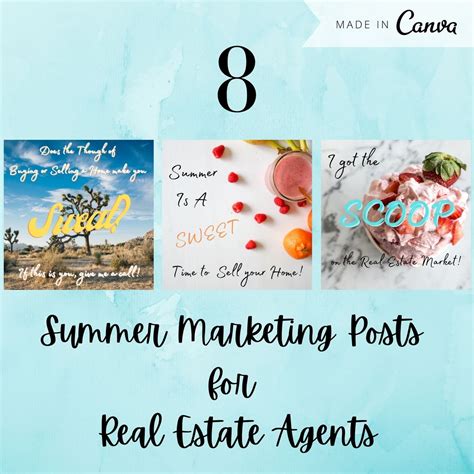 8 Summer Marketing Posts For Real Estate Agents Social Media Etsy