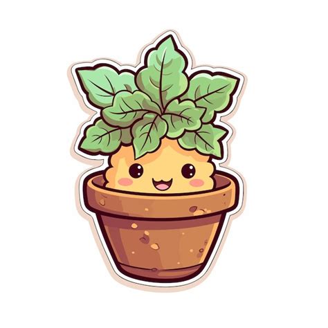 Premium Vector Cute Cactus In Pot Flat Cartoon Style