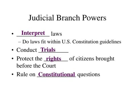 Ppt Judicial Branch Powers Powerpoint Presentation Free Download