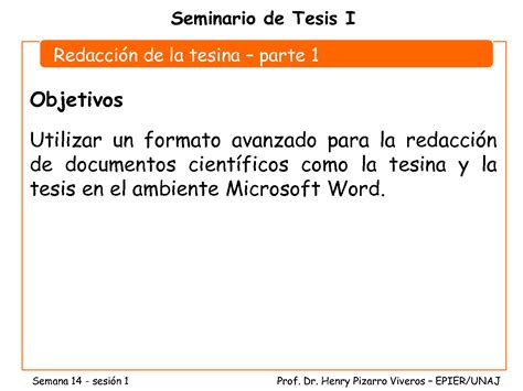 SOLUTION Semana 14 Redacci N De La Tesina Estilos En Word Parte 1