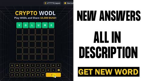 New Binance Crypto WODL Complete Answers YouTube